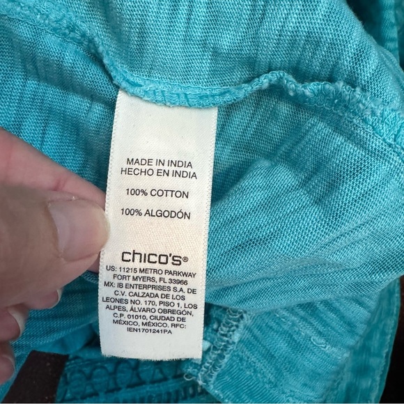 Chico’s Women V Neck Knee Length Stretchy Cotton Knit Dress NWT - Picture 8 of 10